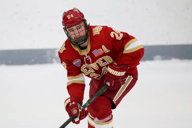 Denver's Bobby Brink, a second-round pick in 2019 by the Flyers, is leading the nation in scoring with 55 points.