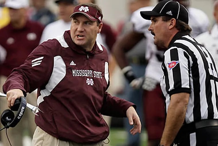 Mississippi State's Dan Mullen has deep Pennsylvania ties and is viewed as a coach on the rise. (Danny Johnston/AP file photo)