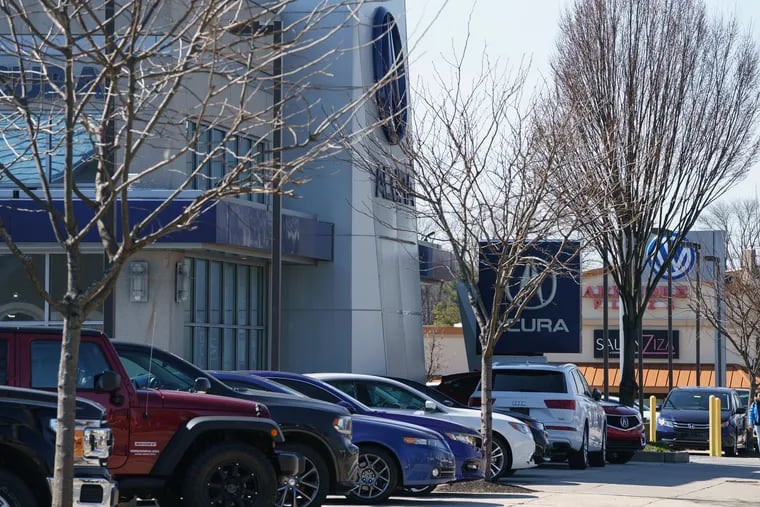 Ardmore's Acura and Volkswagen dealerships, in Ardmore, Pennsylvania, March 28, 2019.