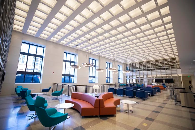 The second floor of the new main reading room at the Free Library on the Benjamin Franklin Parkway.