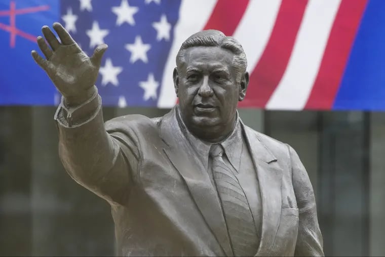In November 2017, Mayor Jim Kenney announced that the controversial statue of former mayor Frank Rizzo which sits on Thomas Paine Plaza will be moved.