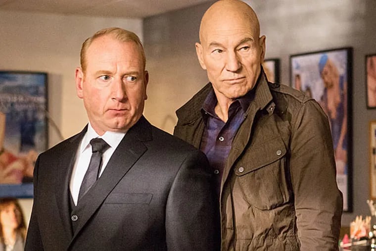 Adrian Scarborough, left, as Harry and Patrick Stewart, right, as Walter Blunt. (Photo: Starz)