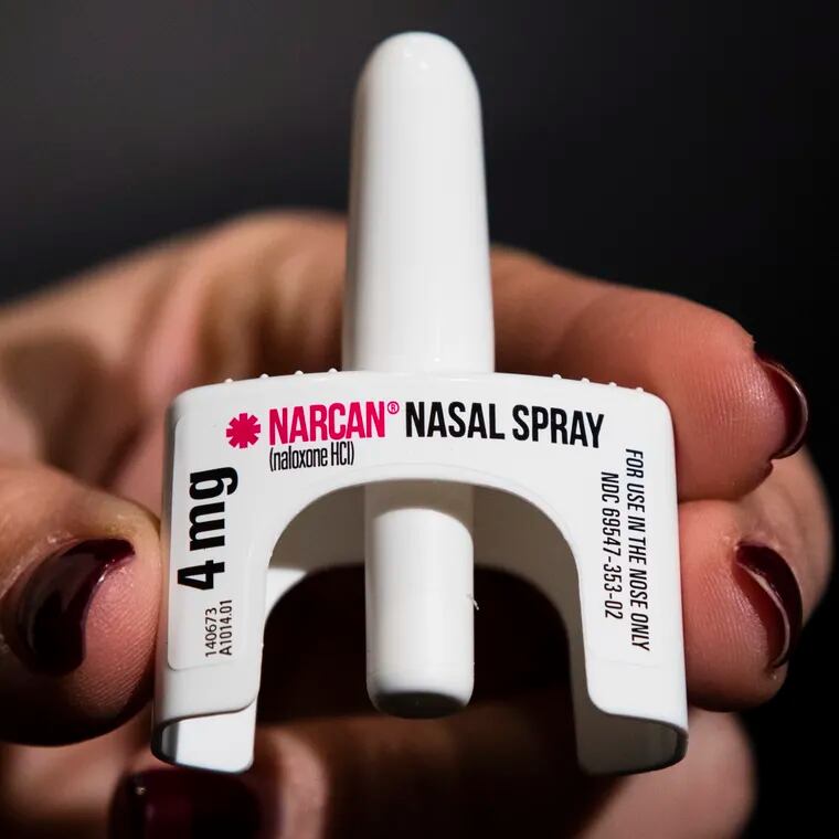 The overdose-reversal drug Narcan is displayed during an overdose-reversal training in Philadelphia. In 2022, Philadelphia again saw its highest-ever number of fatal overdoses, with 1,413 people dying from overdoses.