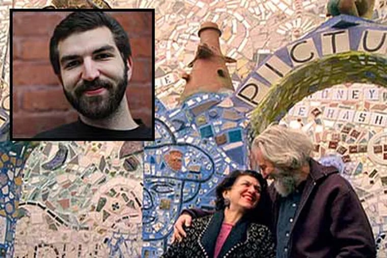 Jeremiah Zagar (inset) made the film "In a Dream" about his parents, Isaiah and Julia Zagar. Isiah is the Philadelphia artist whose giant coruscating mosaics adorn walls and buildings up and down South Street.
