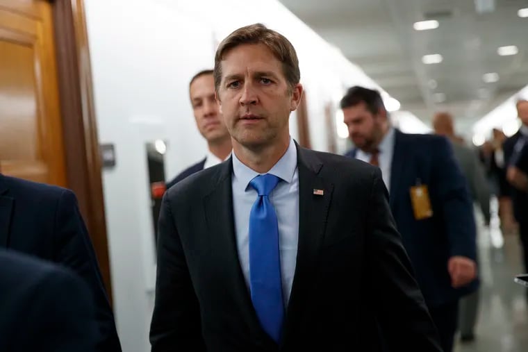 FILE - In this Sept. 27, 2018, file photo, Sen. Ben Sasse (R., Neb.) walks on Capitol Hill in Washington. The Senate is pushing toward a vote on Republican legislation that would threaten prison for doctors who don’t try saving the life of infants born alive during abortions. “I want to ask each and every one of my colleagues whether or not we’re OK with infanticide,” the measure’s chief sponsor, Sasse, said Monday, Feb. 25, 2018, as debate began.