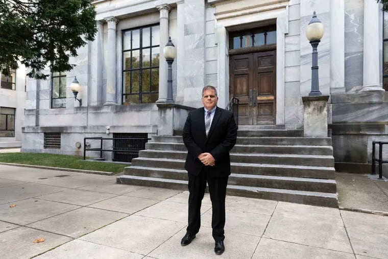 Montgomery County Sheriff Sean Kilkenny outside of the Montgomery County Courthouse in Norristown, Pa. on Tuesday, Sept. 12, 2023.