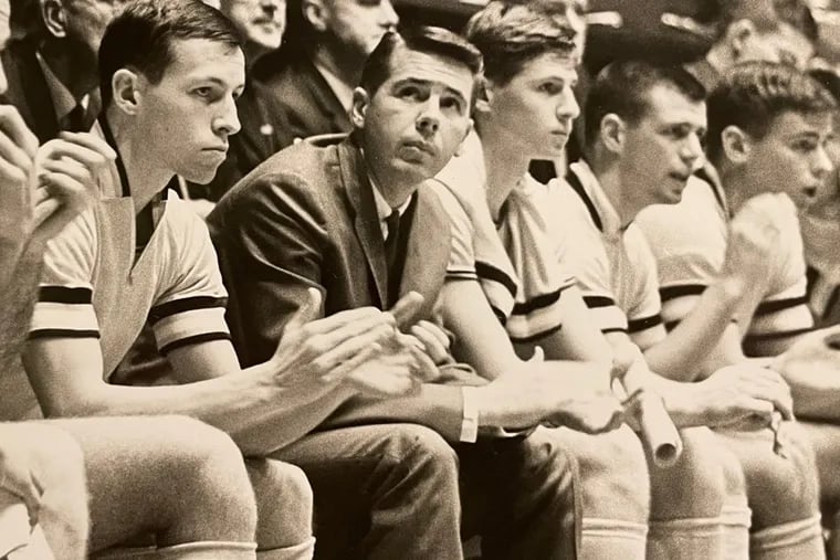 Mr. Heyer (second from left) coached the La Salle University men's basketball team for two seasons and upset nationally ranked Brigham Young at the Palestra on Dec. 27, 1965.