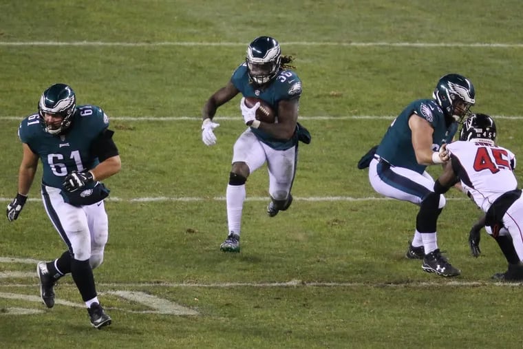 Eagles’ running back Jay Ajayi had an up and down game that featured a fumble and a costly drop, but also a few big runs.