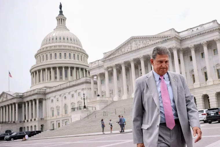 Sen. Joe Manchin (D-WV) leaves the U.S. Capitol following a vote on August 3, 2021 in Washington, DC. (Kevin Dietsch/Getty Images/TNS)