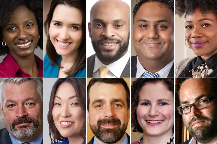 Panelists participating in the Accelerate Cannabis conference on Feb. 19, 2019 include (from top left) Dianna Houenou, ACLU of NJ; Bridget Hill-Zayat, attorney; Geoff Pope, VP at Aon Risk Solutions; Maruf Raza of MNP;  Dasheeda Dawson, author; (from bottom left) Scott Rudder, NJ CannaBusiness Association; Kristin L. Jordan, of Greenspoon Marder; Jeff Brown, NJ Department of Health; Ellie Siegel, attorney and organizer; Evan Eneman, CEO of ELLO.