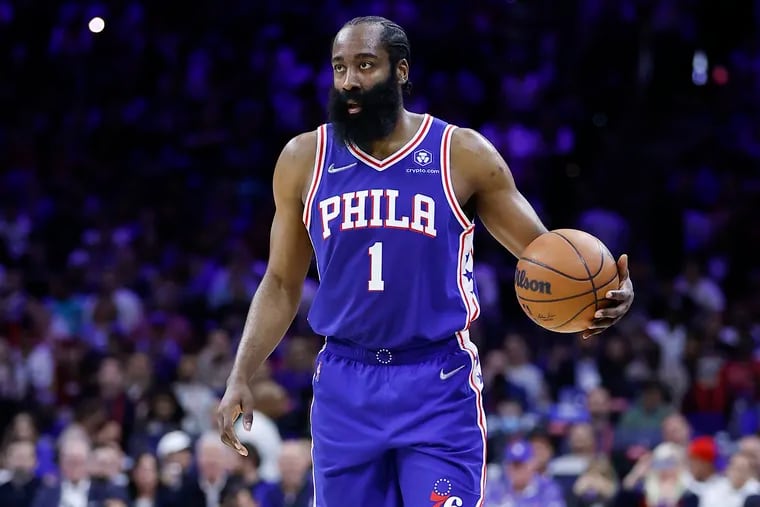Sixers guard James Harden during the Game 6 playoff loss to the Miami Heat on May 12.