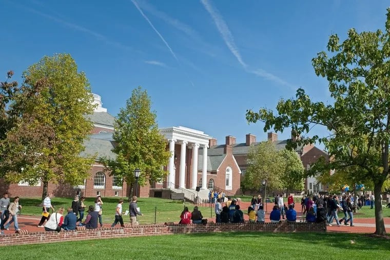 The campus of the University of Delaware in Newark, Del.