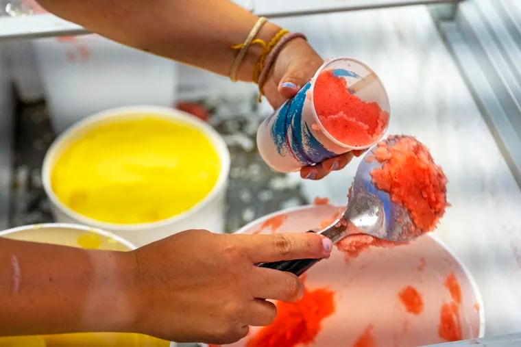Scooping water ice is one of the seasonal jobs a teenager might look for during their summer weeks off of school.