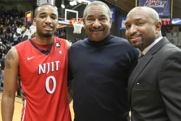 The Howards after the game: Ky, of NJIT, his dad Maurice and Ashley, a Villanova assistant coach.