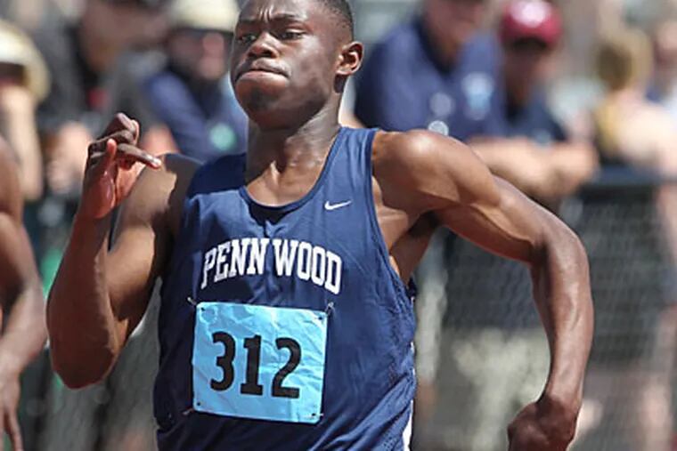 Penn Wood's Eric Futch is expected to be the top seed in the 200 and 300 hurdles at the PIAA track championships. (Charles Fox/Staff Photographer)