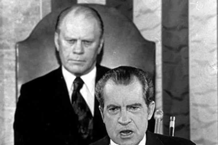 In 1974, Richard M. Nixon became the first U.S. president to resign. He was replaced by Gerald R. Ford.