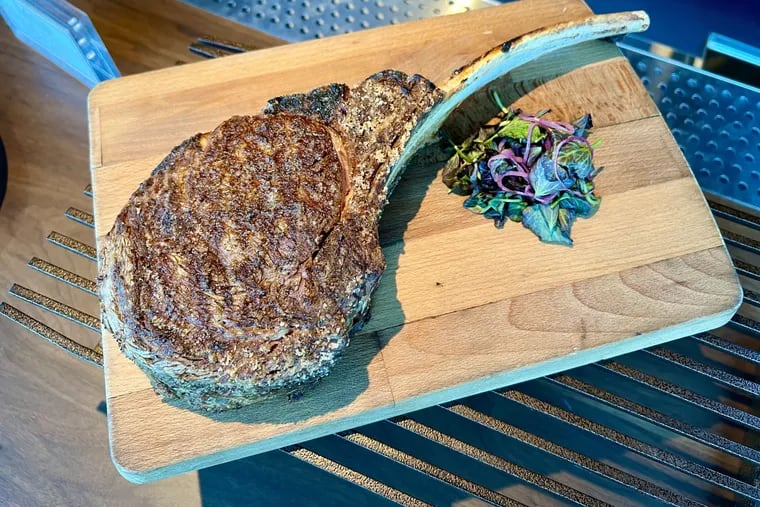 A 48-ounce steak at Adrian, the Stephen Starr-branded restaurant at the Wells Fargo Center.