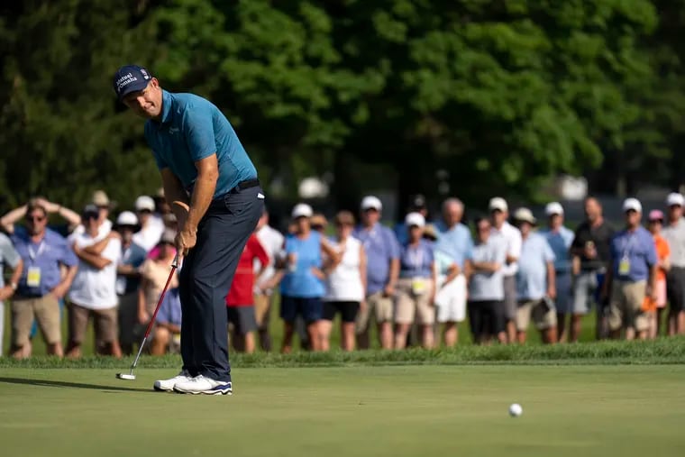 Padraig Harrington putts on the eighth hole Saturday, June 25, 2022, during the third round of the U.S. Senior Open golf championship at Saucon Valley Country Club in Bethlehem, Pa. (Joseph Scheller/The Morning Call via AP)