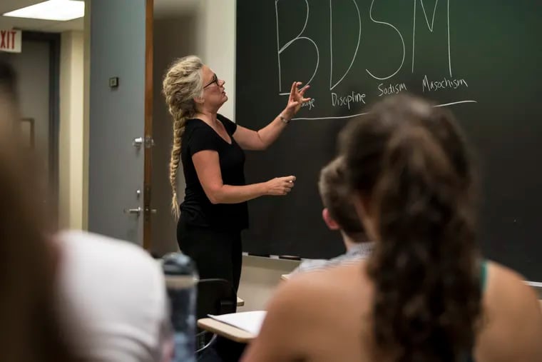 Kali Morgan, owner of Sexploratorium, teaches Penn students as part of the Sexual Intelligence College Outreach Program.