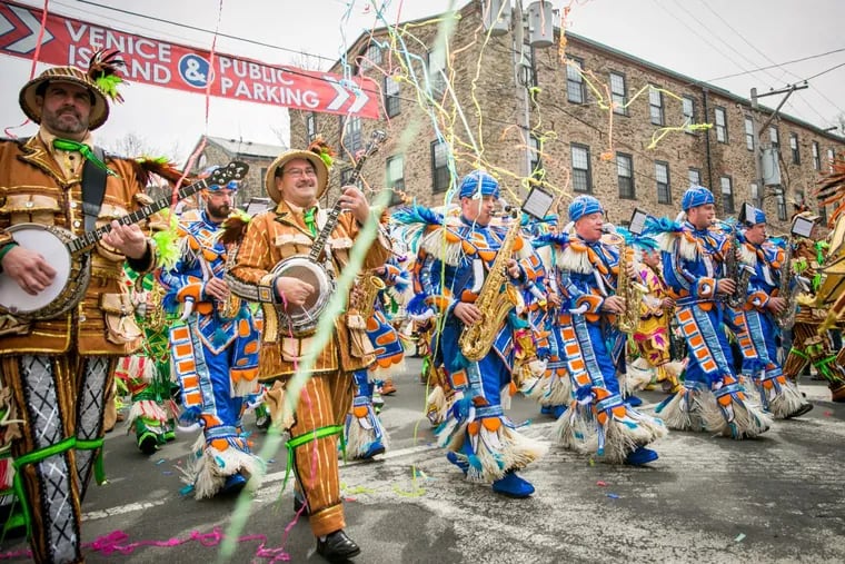 The Mummers march down Main Street in Manayunk each year for Philly's own version of Mardi Gras.