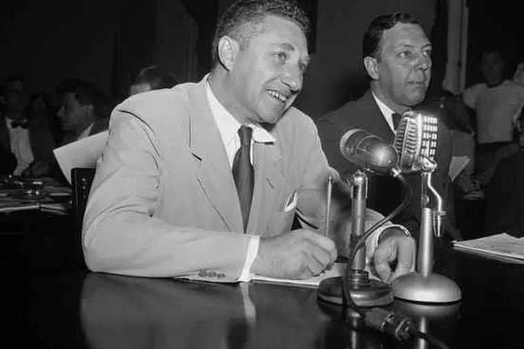 Budd Schulberg testifies before the House Un-American Activities Committee in 1951, as one who &quot;named names.&quot;