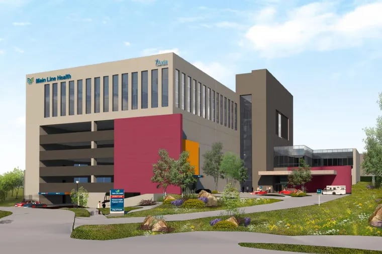 Main Line Health plans to build a $32M outpatient center in King of Prussia. The facility is shown here in an architectural rendering.