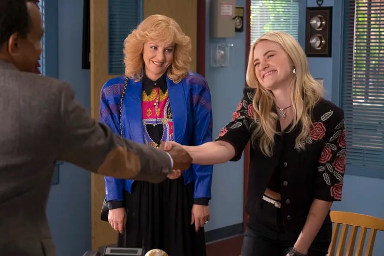 Tim Meadows (left) with Wendi McLendon-Covey (center) and AJ Michalka in a scene from the premiere of ABC's "Schooled," a spinoff of "The Goldbergs" that premieres on Jan. 9.
