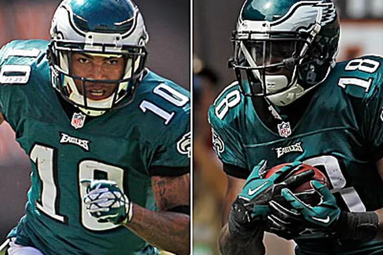 DeSean Jackson and Jeremy Maclin are listed as questionable for Sunday's game against Baltimore. (Staff and AP photos)