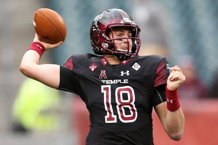Temple quarterback Frank Nutile throws a pass against UCF on Saturday.