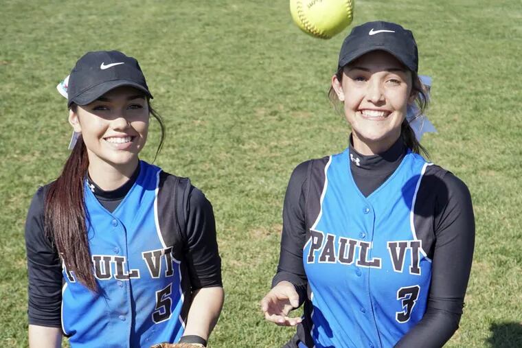 Paul VI’s Dallas Urban (left), shown here with her sister, Breck, starred for her team on Saturday.