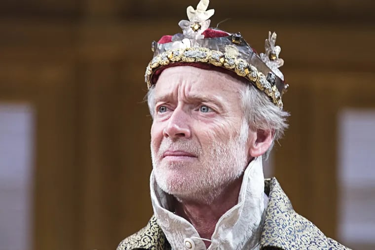 Greg Wood as the King of France in the 2018 Pennsylvania Shakespeare Festival production of All's Well that Ends Well.