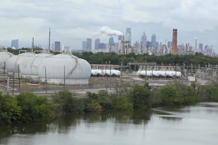 Large storage tanks at the refinery on the south bank of the Schuylkill. Hilco Redevelopment Partners recently released its master plan for changing the site.