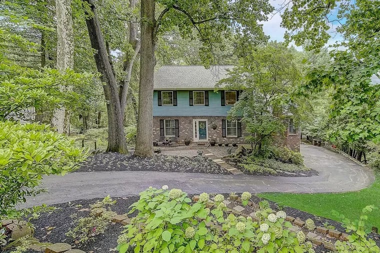 The home, on Arden Road in Gulph Mills, has four bedrooms and 2 1/2 bathrooms.
