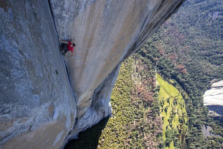 Alex Honnold climbs Yosemite's El Capitan in the documentary film "Free Solo," which makes its television premiere on Sunday, March 3, on the National Geographic Channel.