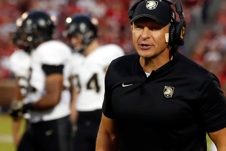 Army coach Jeff Monken lost four of his five offensive-line starters and his quarterback from last season.
