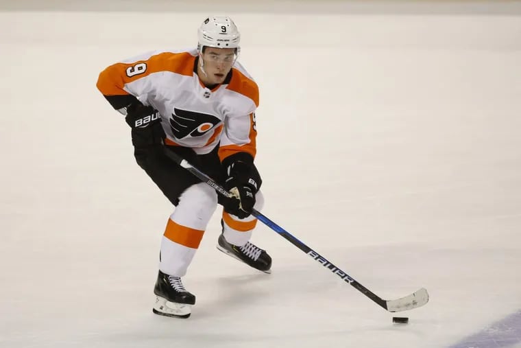Flyers defenseman Ivan Provorov skating during the team’s loss to the Panthers on Sunday.