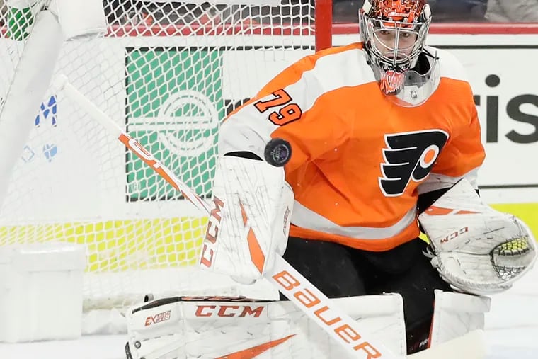 When he faces host New Jersey on Thursday, Flyers goaltender Carter Hart will try to rebound from a 6-1 loss in Boston.