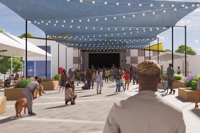 A rendering of Spruce Street Harbor Park's new concert stage area opening on May 24.