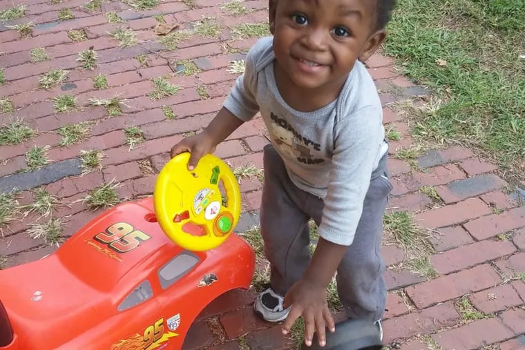Pryce Johnson, 2, was shot and wounded while on his Kensington porch on Friday, May 19, 2017.