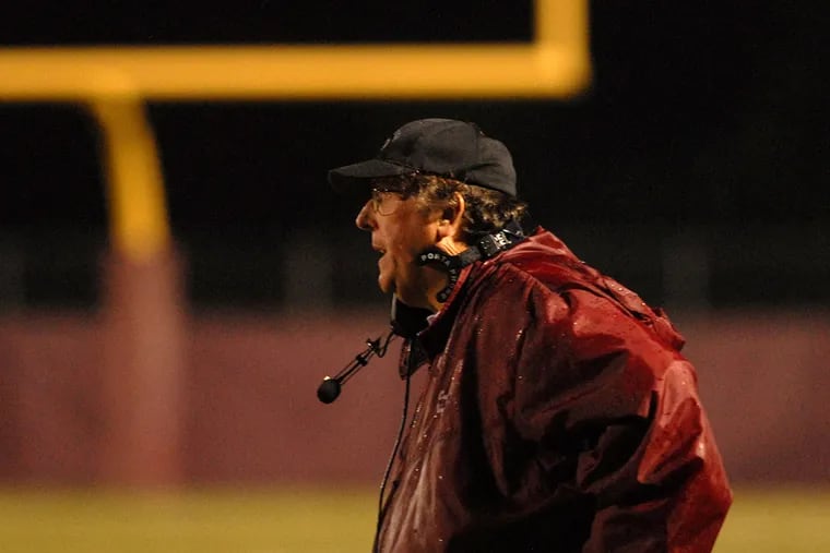 Conestoga head coach John Vogan on the sidelines during a game against Garnet Valley in 2010.