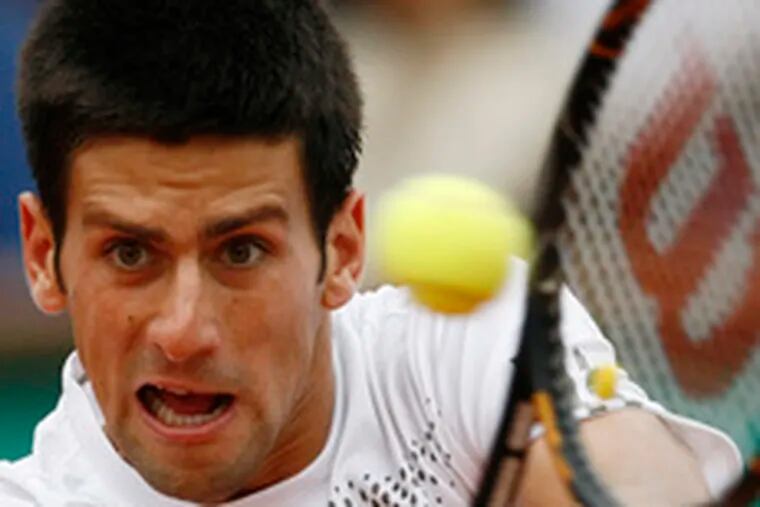 Novak Djokovic advanced to the quarterfinals by beating Paul-Henri Mathieu.