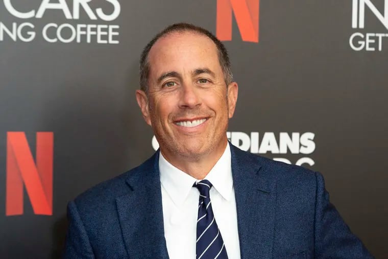 Jerry Seinfeld attending a "Comedians In Cars Getting Coffee" photo call on July 17, 2019. The comedian is back in Philly on Oct. 6 for a show at the Met. (Photo by Willy Sanjuan/Invision/AP)