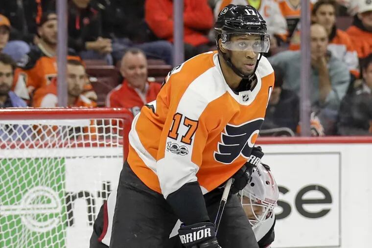 Right winger Wayne Simmonds, shown in a recent game against Arizona, says the Flyers “have a young team and we;re going to continue to get better.”