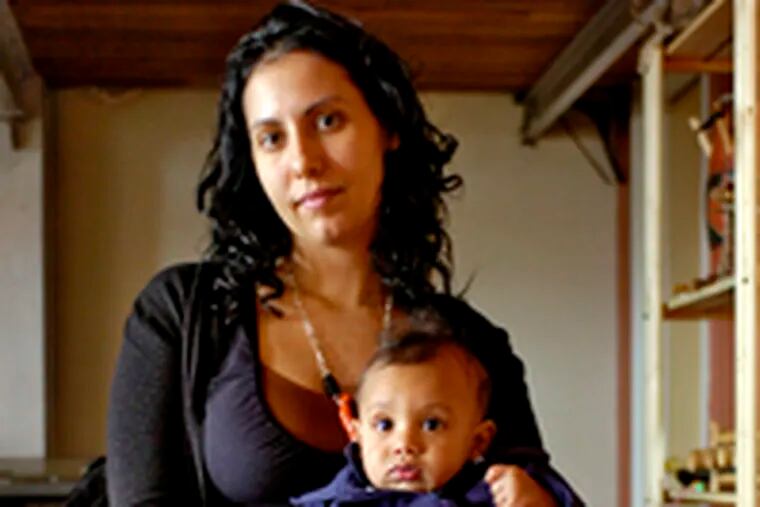 Maren Reese and 7-month-old son, Sage, in the Southwark home they shared with Matunda.