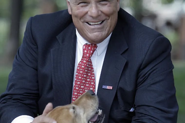 Gov. Rendell, here with his dog Maggie, chalked up a lot of victories during his eight years as governor -- even his critics say so. But not all of them came easily. (Akira Suwa / Staff Photographer)