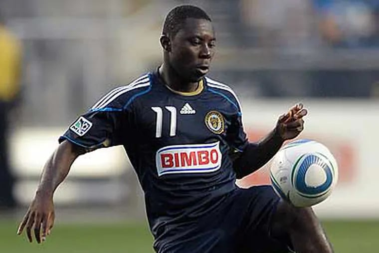 Freddy Adu made his Union debut on August 13. (Michael Perez/AP)