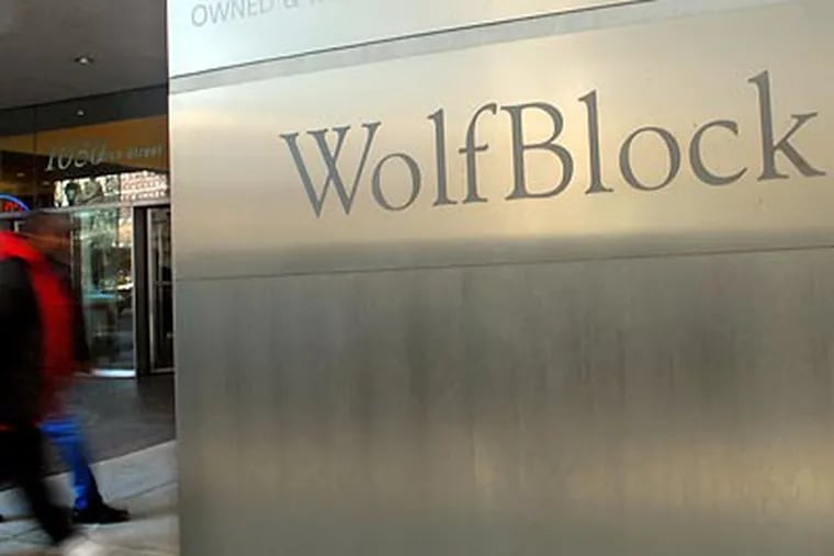 The offices of Wolf, Block, Schorr & Solis-Cohen L.L.P. at 16th & Arch Streets in Center City. (Tom Gralish / Staff Photographer)