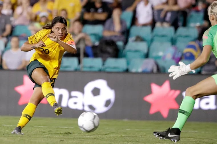 Australia's Sam Kerr (left) will be one of the biggest stars at the Women's World Cup.