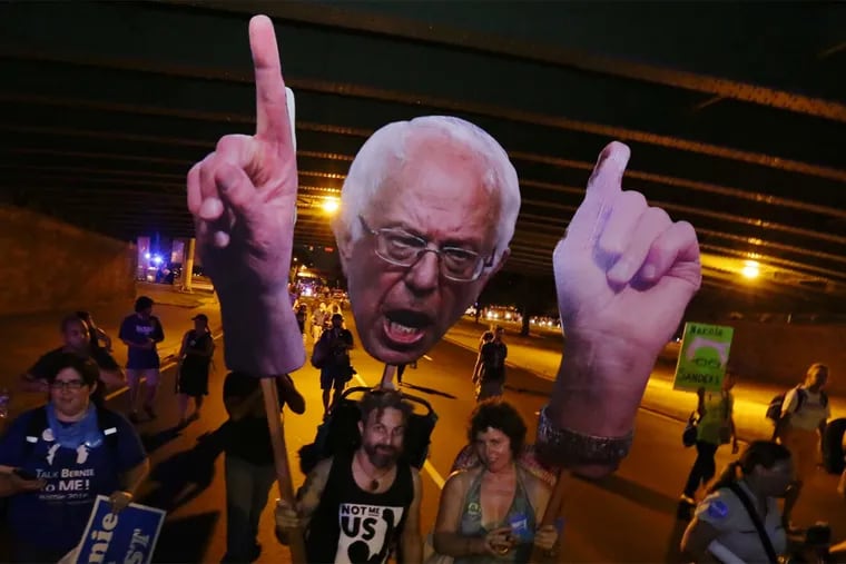 Bernie Sanders supporters protested throughout the Democratic National Convention last week. Sanders urged his backers to get behind Hillary Clinton, but some die-hards said that would not happen.