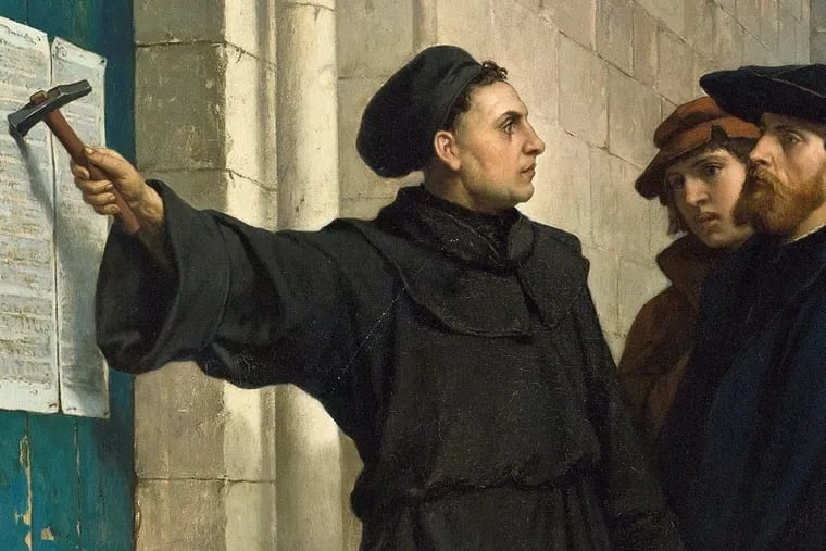 Martin Luther posting his 95 theses in 1517. Painting by Belgian history painter Wilhelm Ferdinand Pauwels